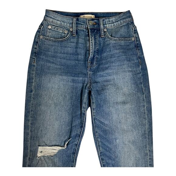 Madewell Jeans Women's 25 Blue The Perfect Vintage Distressed Straight Raw Hem - Picture 2 of 6